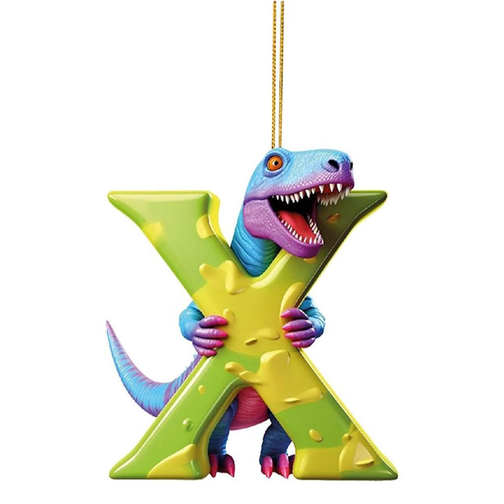 Letter Dinosaur Acrylic Pendant Christmas Tree Hanging Oranment Navidad 2024 New Year Christmas Decorations for Home