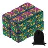 Uxcell 12-Piece Magic Dice Counter Acrylic D6 Life Token Dice Set with Standard Card Game Accessory Pouch, Green & Purple