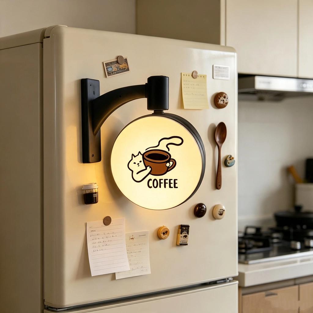 Mini Japan Creative Magnetic Luminous Light Box Fridge Magnet Coffee Tourism Souvenir For Home Decoration Gift