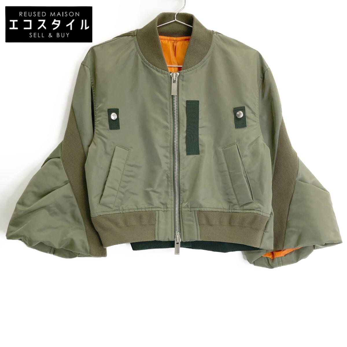 

sacai 23Stainless Steel 23-06670 Nylon Twill Blouson MA-1 Balloon Bomber Jacket 1 khakiUsed