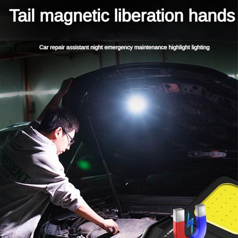 Mini Camping Keychain Light Pocket Multifunctional Clip Flashlight USB Rechargeable Outdoor LED Portable Bright Work COB Lantern