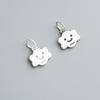 S925 Sterling Silver Smiley Face White Cloud Pendant for DIY Bracelets, Necklaces, Charms & Jewelry.