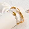 Bohemian Metal Shell Pearl Bracelet for Women Waterproof Stainless Steel Bead Bracelet Summer Beach Vacation Wrist Jewelry 2026