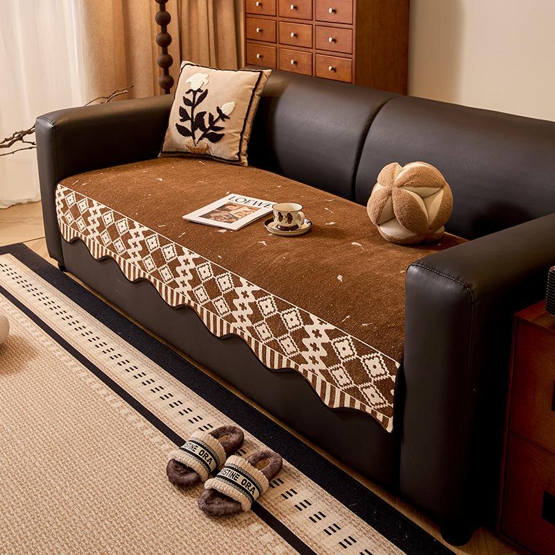 Special-Shaped Sofa Cushion  New Four-Season Universal Leather Sofa Seat Cushion Advanced Sense Fixed Non-Slip Cover Cover Cloth