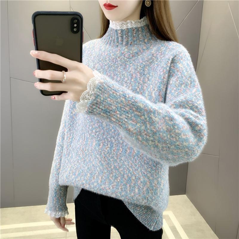 Dámský svetr Volný Ležérní Sníh a Vítr Neil Pletené svetry Teplý Jednobarevný Elastický Pulovr Silné a Volné Topy Svetr Dámský