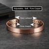 Vinterly Pure Copper Bracelets Magnetic Therapy Arthritis Stripe Adjustable High Magnets Open Cuff 8mm Bangles Resizable Jewelry