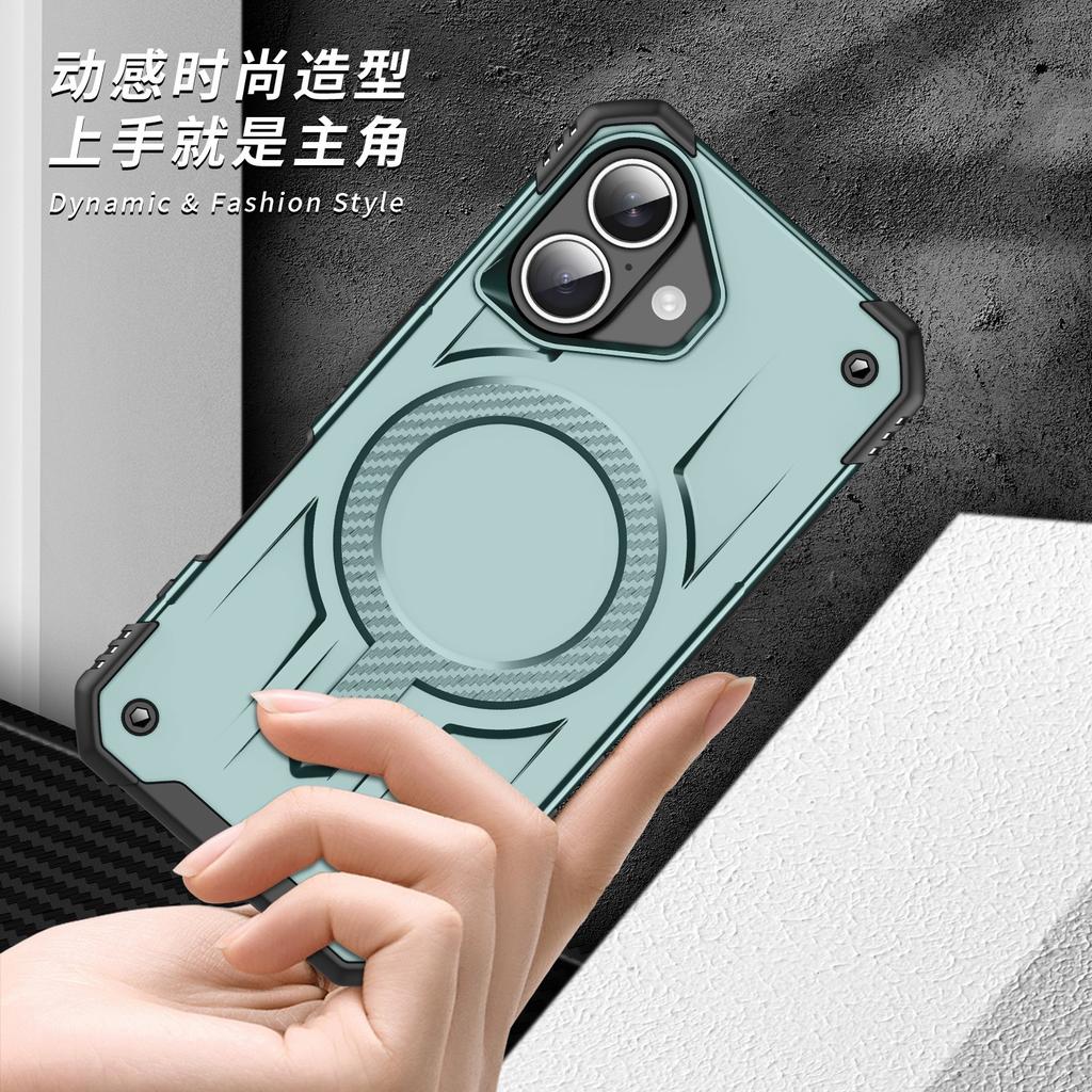 Applicable to Apple 17Pro mobile phone protective case, anti-drop at four corners, enhanced magnetic attraction, wireless charging, three-proof