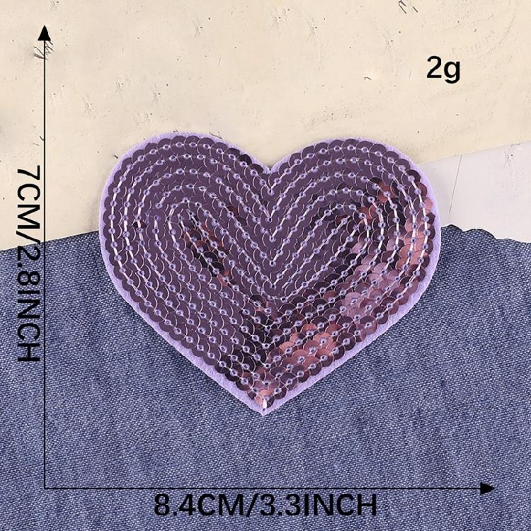 10 Pcs Embroidered Patches Heart Shape Iron on Patches Sewing on Applique Sequins Patches for Hat