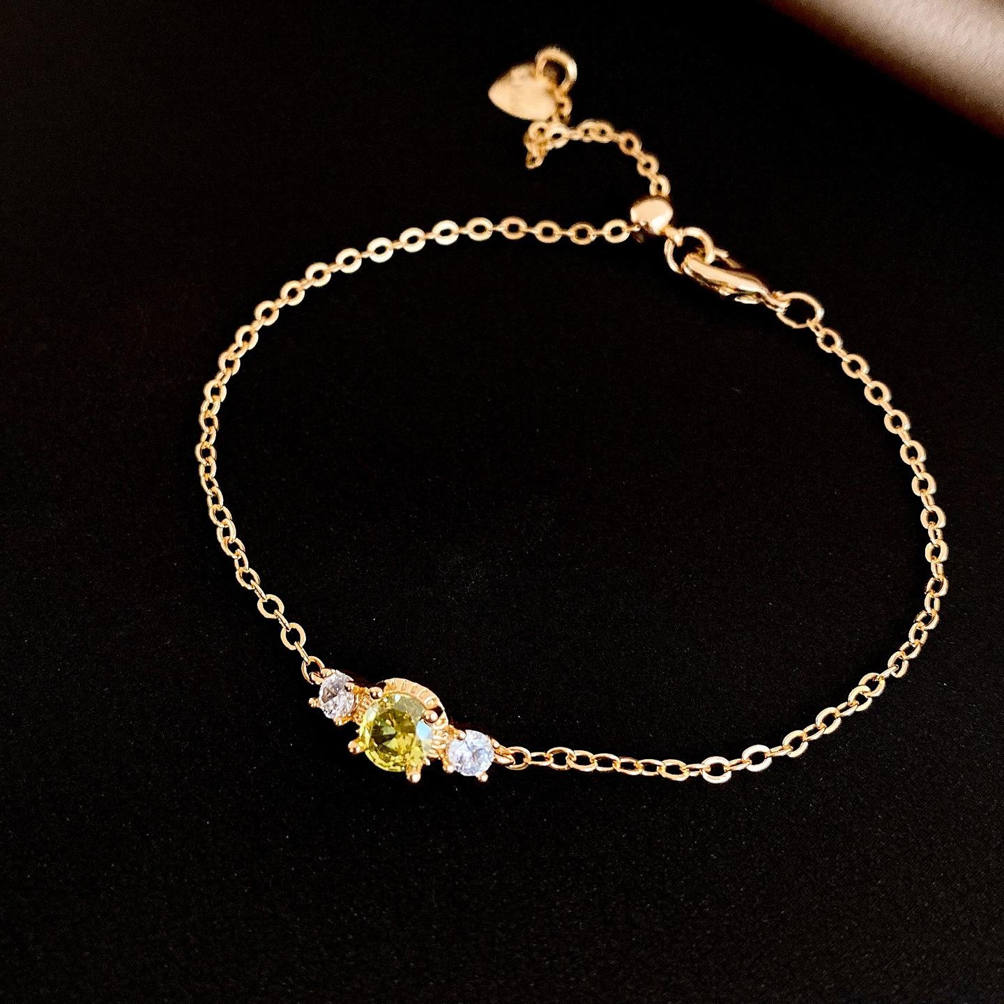 18k electroplated Korean zircon dripping oil love bracelet light luxury bracelet versatile jewelry women