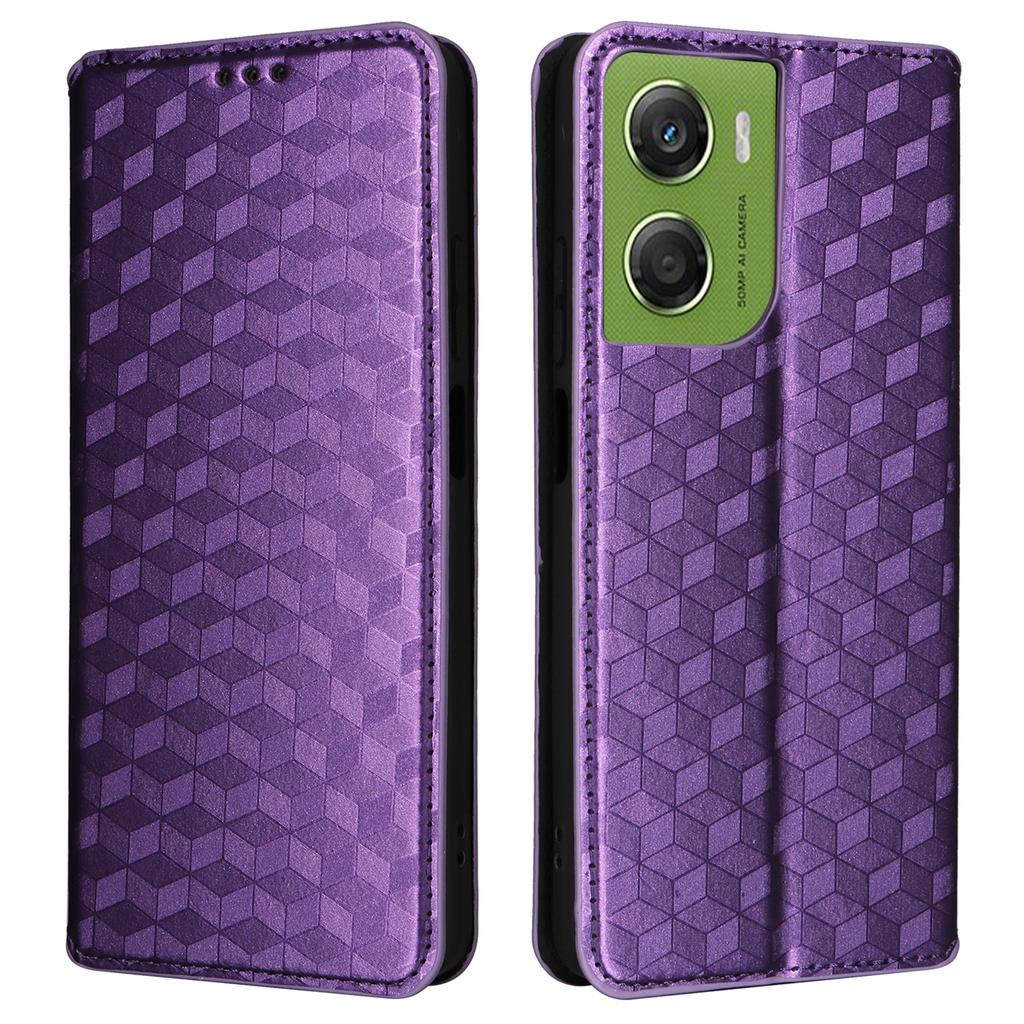 For Motorola Moto G06 4G/G06 Power 4G Case Wallet Rhombus Imprinted Leather Phone Cover