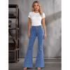 High-Waisted Slim-Fit Flared Jeans Women Stretch Denim Trousers With Button 2026 Style