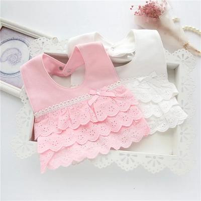 Baby Bibs For Girls 100% Cotton Newborn Princess Lace Bow Baby Bibs Cute Girls Boys Burp Cloth Infant Saliva Towels 0-2Y