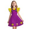 Carino Pigiamino da Bambina Super Mario con Manica Svasata Stile Principessa per Età da 3 a 8 Anni