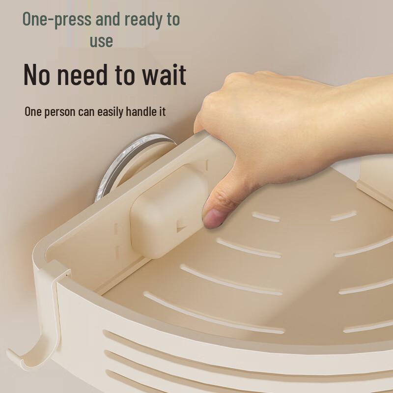 DANLE Space Aluminum Corner Suction Bathroom Shelf