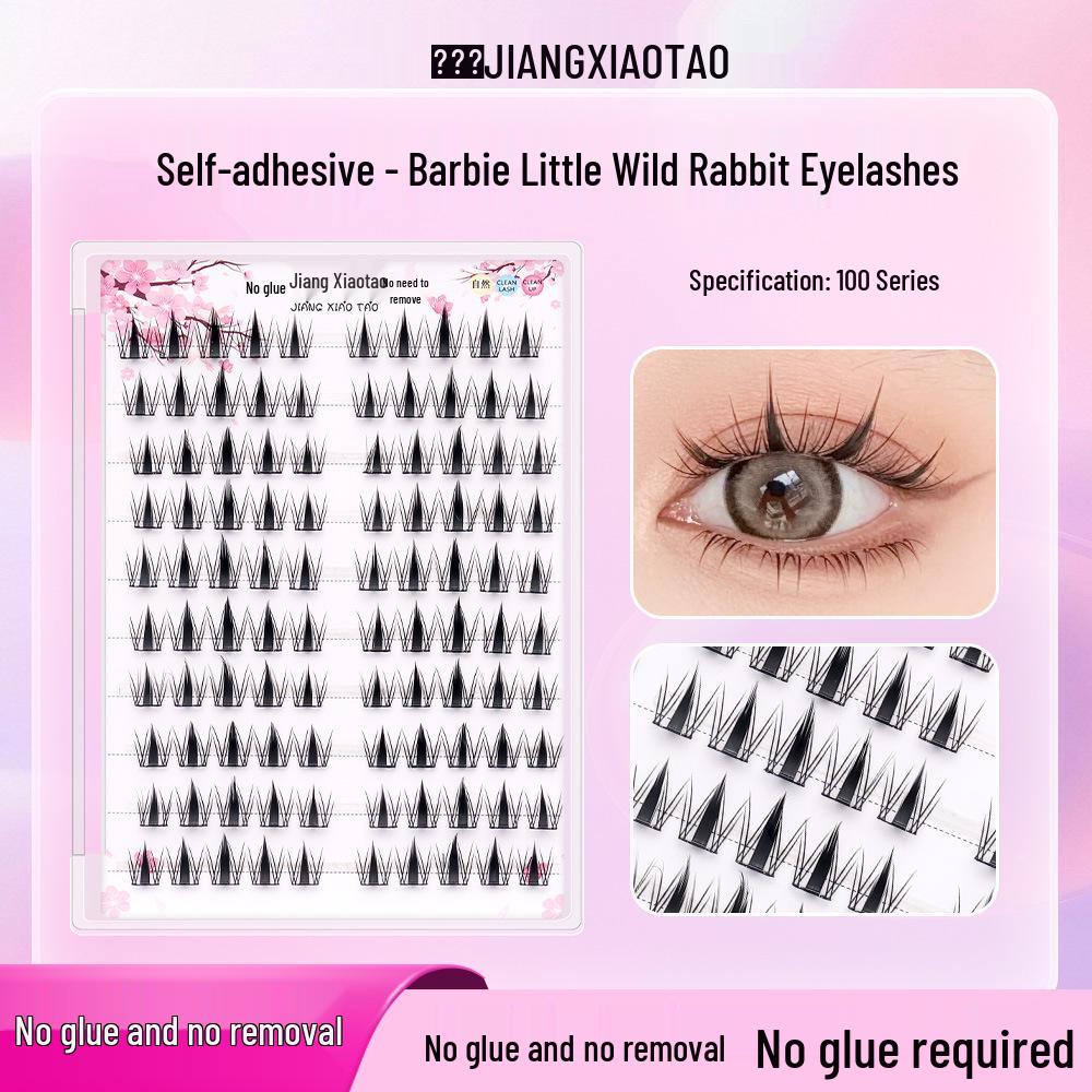 ACE Klebefreie Selbstklebende Cartoon-Büschelfalsche Wimpern - Natürlich, Faules Tragen