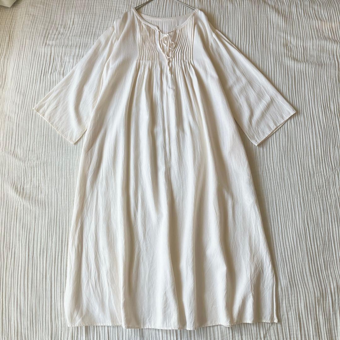 SLOBE IENA Rayon Linen Pintuck Dress with Petticoat
