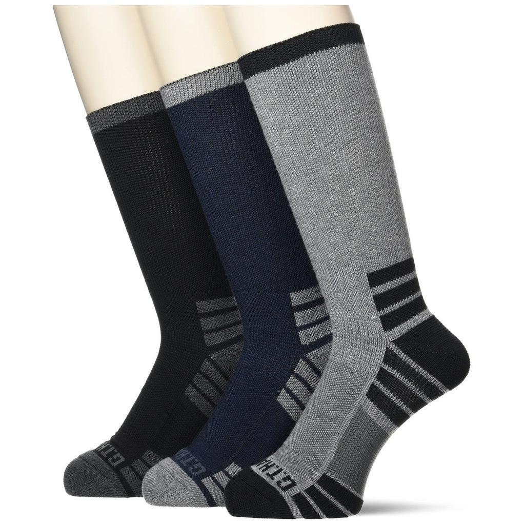 GUNZE G.T. HAWKINS Men's Outdoor Socks 3-Pair Pack Durable Crew Length Deodorant GHT001 Size 25-27cm