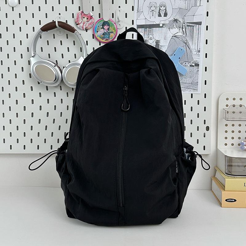 Schoolbag casual retro schoolbag 1011 new solid color middle and high school student backpack large capacity anti-splash casual backpack