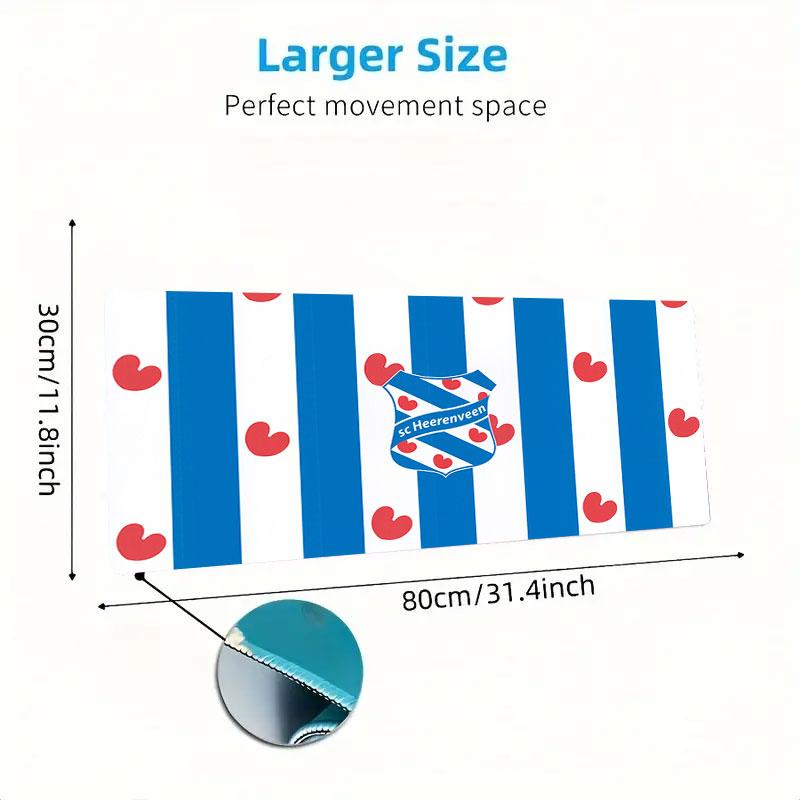 SC Heerenveen Mouse Pad, Large Gaming Desk Mat, Non-slip XXL Mousepad for Laptop & Tablet, Mini PC Playmat with Stitched Edges