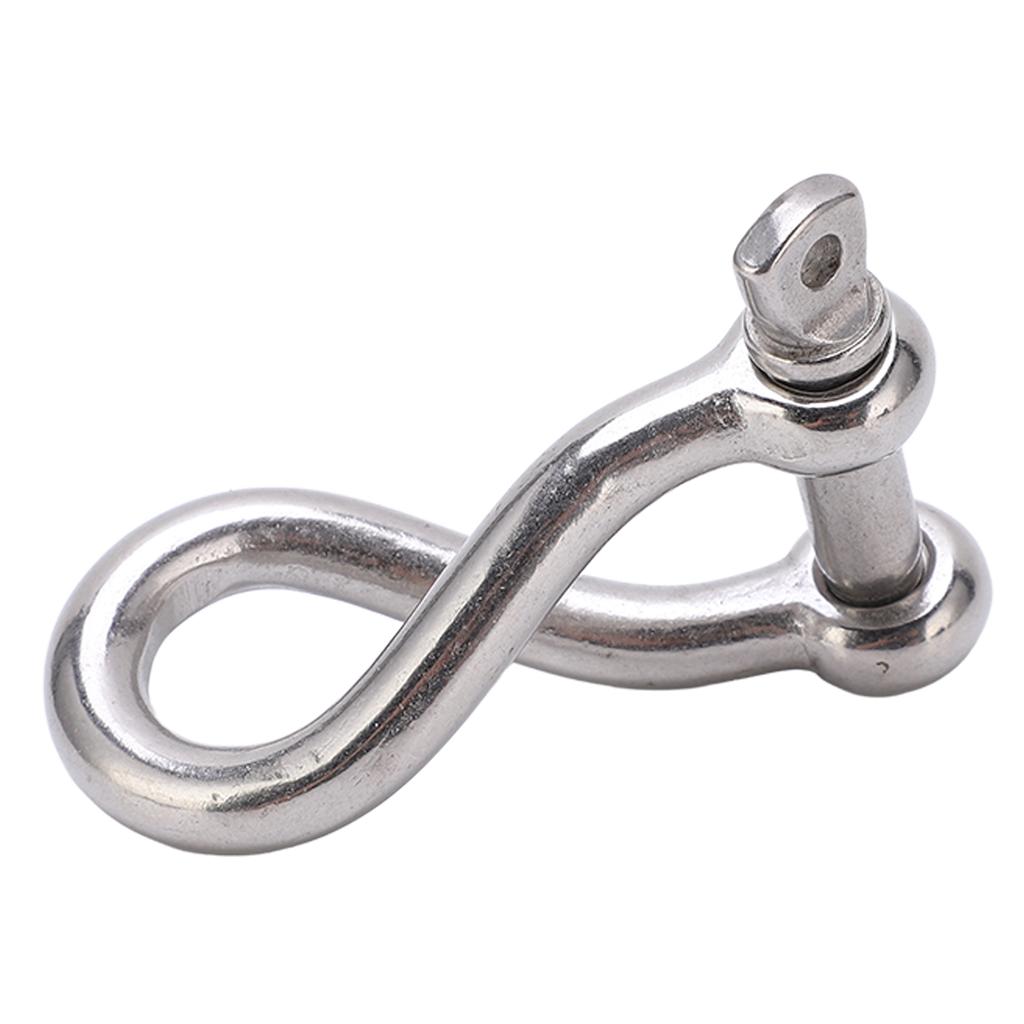 Stainless Steel Twist Shackle Marine Grade 8mm Yacht Boat Twisted Anchor Shackle (M8)