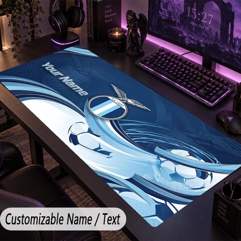 Custom Text Big Mousepad, Extended Desk Pad For Laptop Work GameLazio FC
