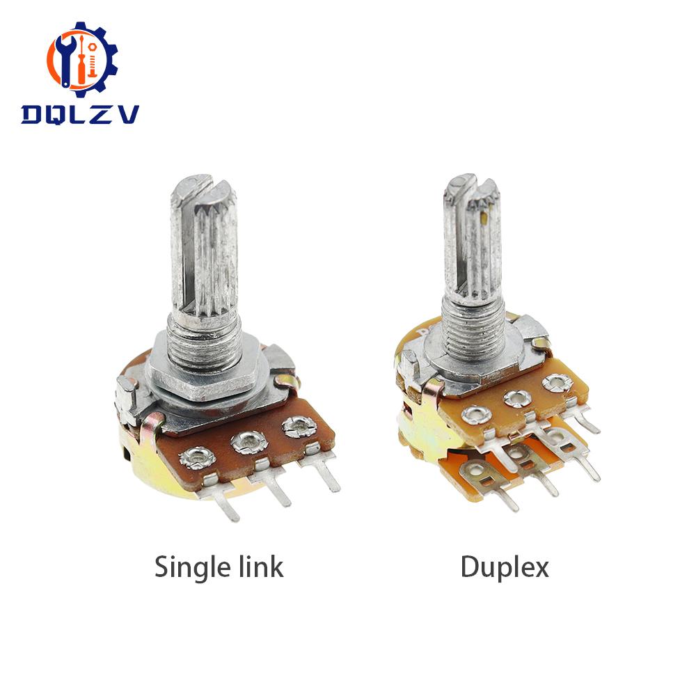 5PCS 15MM 20MM Potentiometer Resistance WH148 3Pin 1K 2K 5K 10K 20K 100K 500K 1M Ohm Linear Taper Rotary Potentiometer Resistor