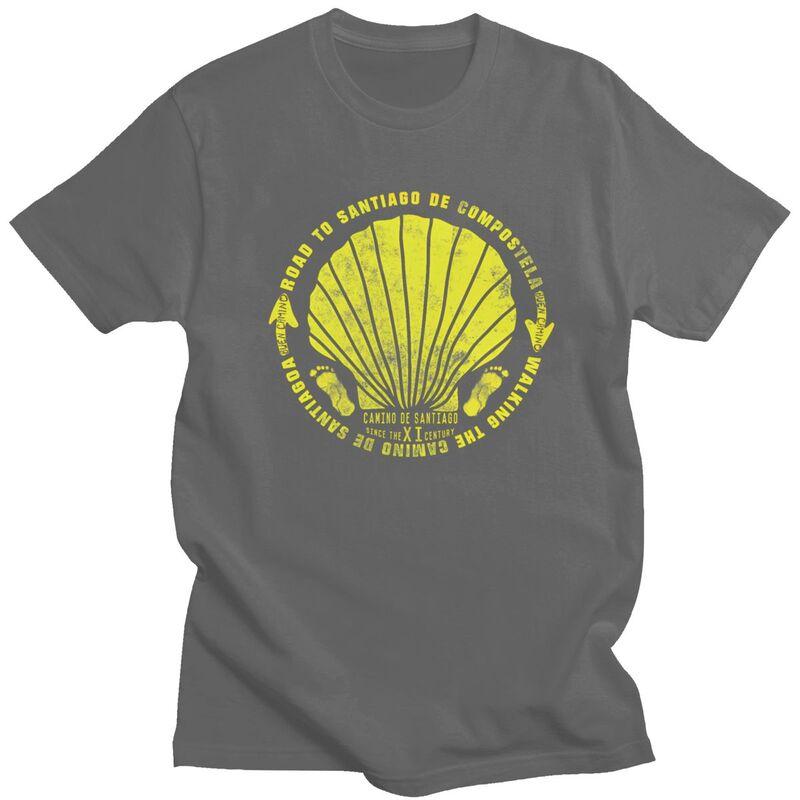 Custom Buen Camino De Santiago T Shirts for Men 100 Cotton Tees Tshirt Short Sleeve Tshirt Clothes