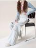 Princess Style Cartoon Embroidered Wide-Leg Drawstring Pants for Women