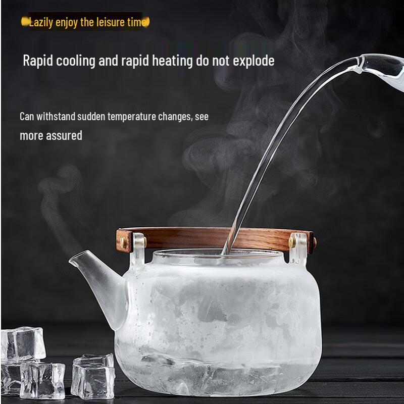 Shangqi High Borosilicate Glass Teapot with Wooden Handle