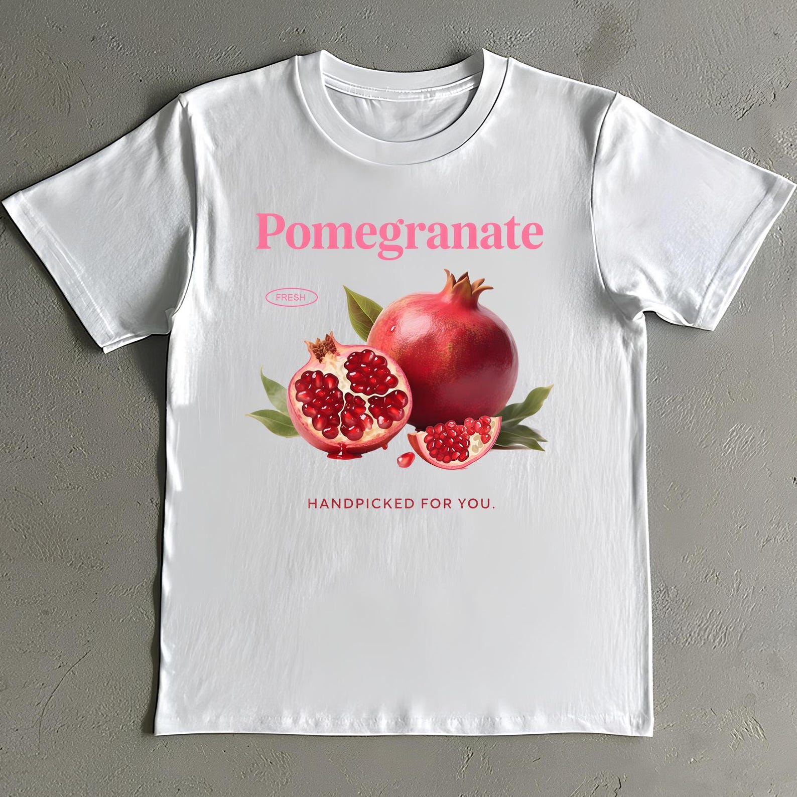 Retro Pomegranate T-Shirt: 90s Style Heavy Cotton Unisex Tee M