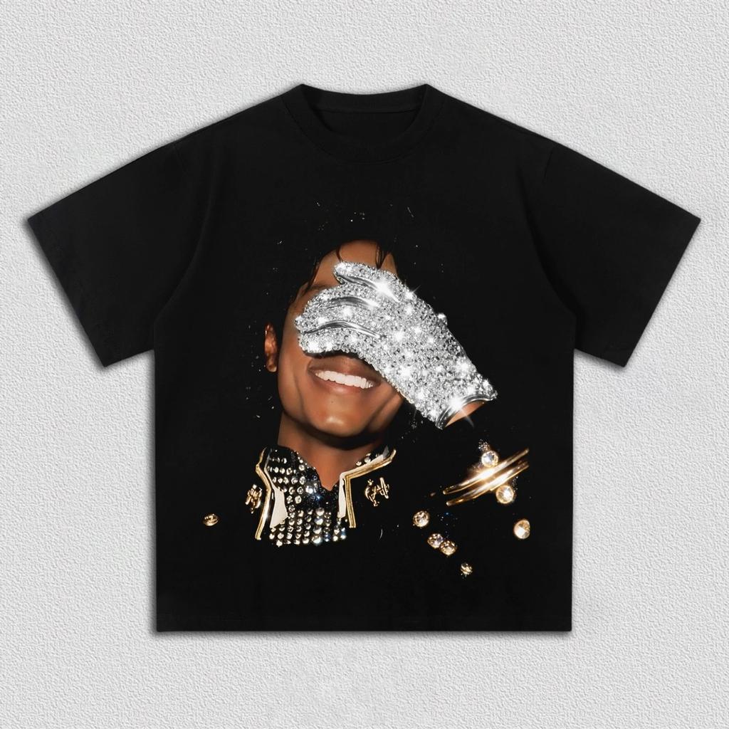 T-shirt Stampata Michael Jackson Estate 2026 Unisex Donna Cotone Puro Larga Moda Hiphop Oversize T-shirt Regalo per Fan T-shirt