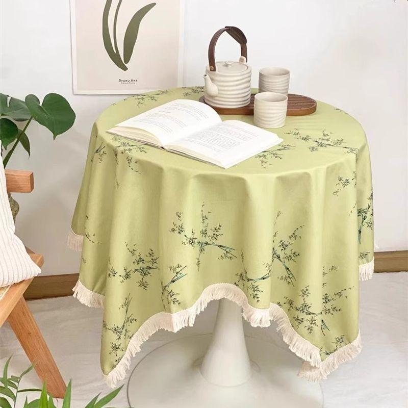 

New Chinese Lotus National Style Classical Elegant Tablecloth Retro Tassel Artsy Tablecloth Coffee Table Cloth Tablecloth For Home Bamboo rhyme + classical tassel lace 60*90cm