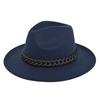 British retro jazz hat easiest for match chain hat women's large brim woolen hat felt hat imitation sheep hat flat brim hat no