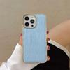 Electroplated Phnom Penh water wave wrinkle pattern iphone16pro mobile phone case for Apple 13 toothpick pattern protective leather case 1