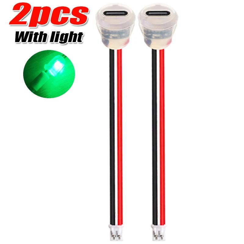 1/10pcs Plate Waterproof USB-C Power Port TYPE-C Female Connector Jack 2pin Type C 5A Input Type Charging Socket with LED Light