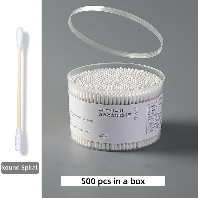 500pcs Bamboo Double-Ended Cotton Swabs - Gentle for Ears & Makeup, Unscented Disposable Ear Cleaning Cotton Swab Lip Tint