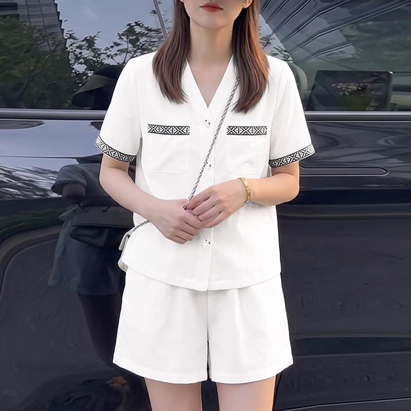 ZANZEA Women Short Sleeve Blouse and Shorts Summer Two Piece Suit Sets