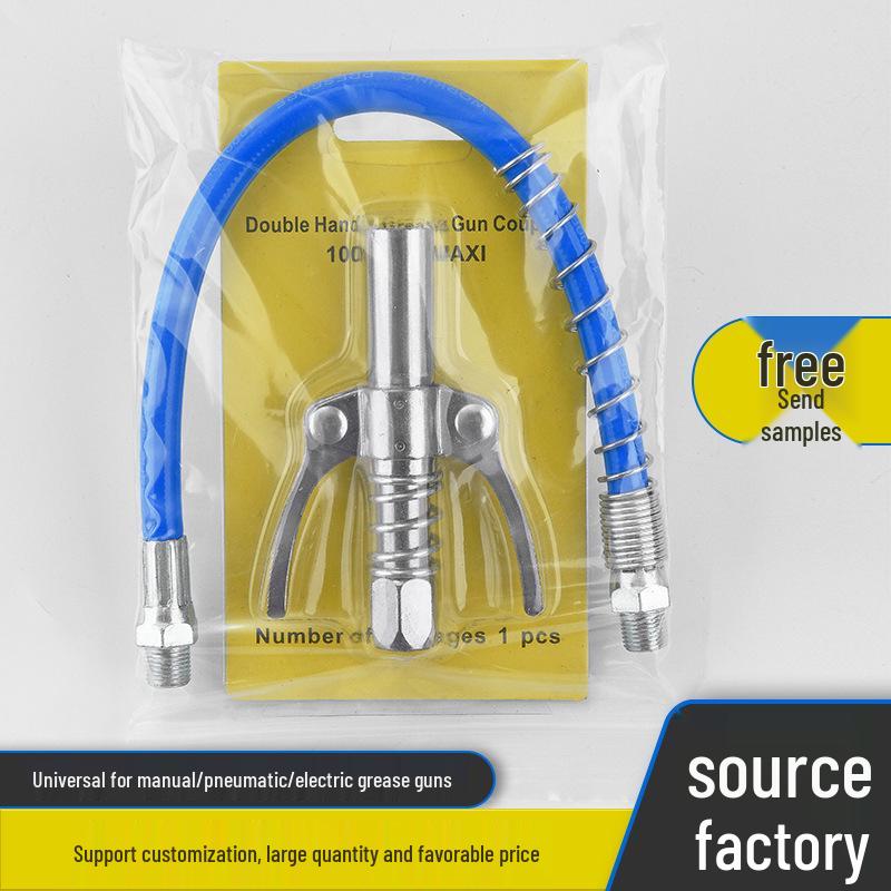 High-Pressure Grease Gun Nozzle with Locking Pliers and Self-Locking Flat Head