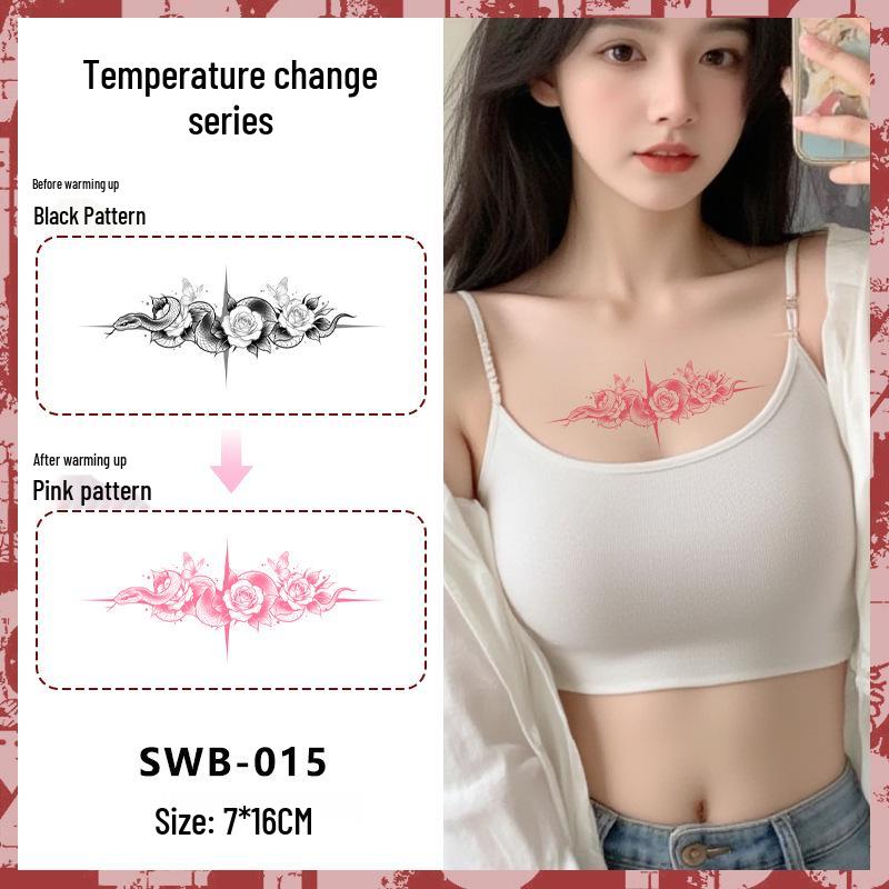 Temperature-Sensitive Succubus Finger Color-Changing Waterproof Tattoo Sticker - Cute Cartoon Design