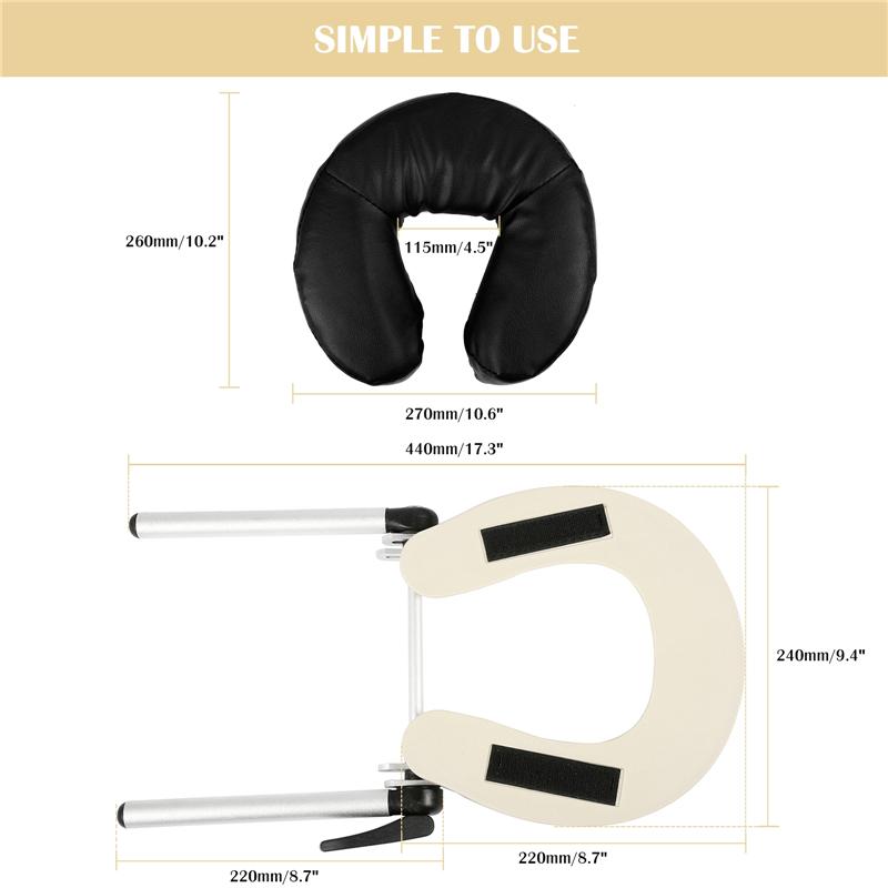 Universal Adjustable Massage Bed Face Headrest U-shaped Pillow Face Cradle Massage Bed Headrest Stand for Beauty Salon Bed