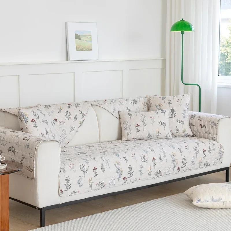 

Чехол для дивана из чистого хлопка с принтом, противоскользящий, универсальный, для всех сезонов, подушка для дивана, устойчивая к царапинам у кошек, декоративные чехлы для дивана из твила 70x70