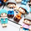 1PC Cute Cartoon Resin Boy Girl Child Cream Mobile Phone Case Laptop DIY Decoration Sticker for Students Phone Accessories