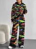 Dark Camouflage European And American Autumn And Winter Casual Long-Sleeved Suit Women'S Hooded Sweater And Trousers Two-Piece Set