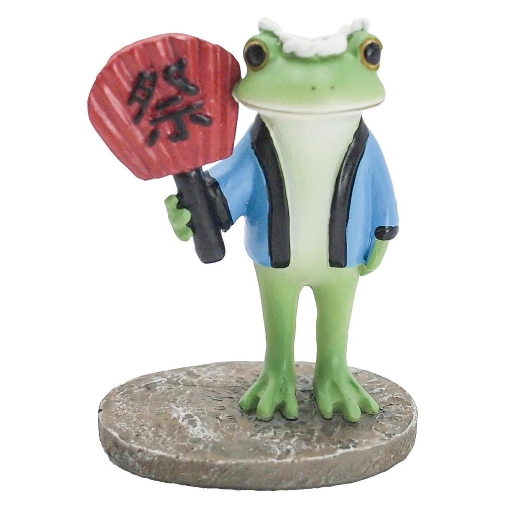 TEA LIFE Daikai Copeu Mascot Frog Japanese Style Festival Fan Cm 74498 W3.8 D2.6 H5.2