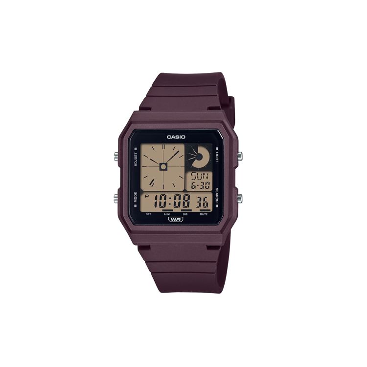 Casio Life Waterproof Quartz Movement Resin Strap Watch Unisex Watches Black LF-20W-5A Black Dial