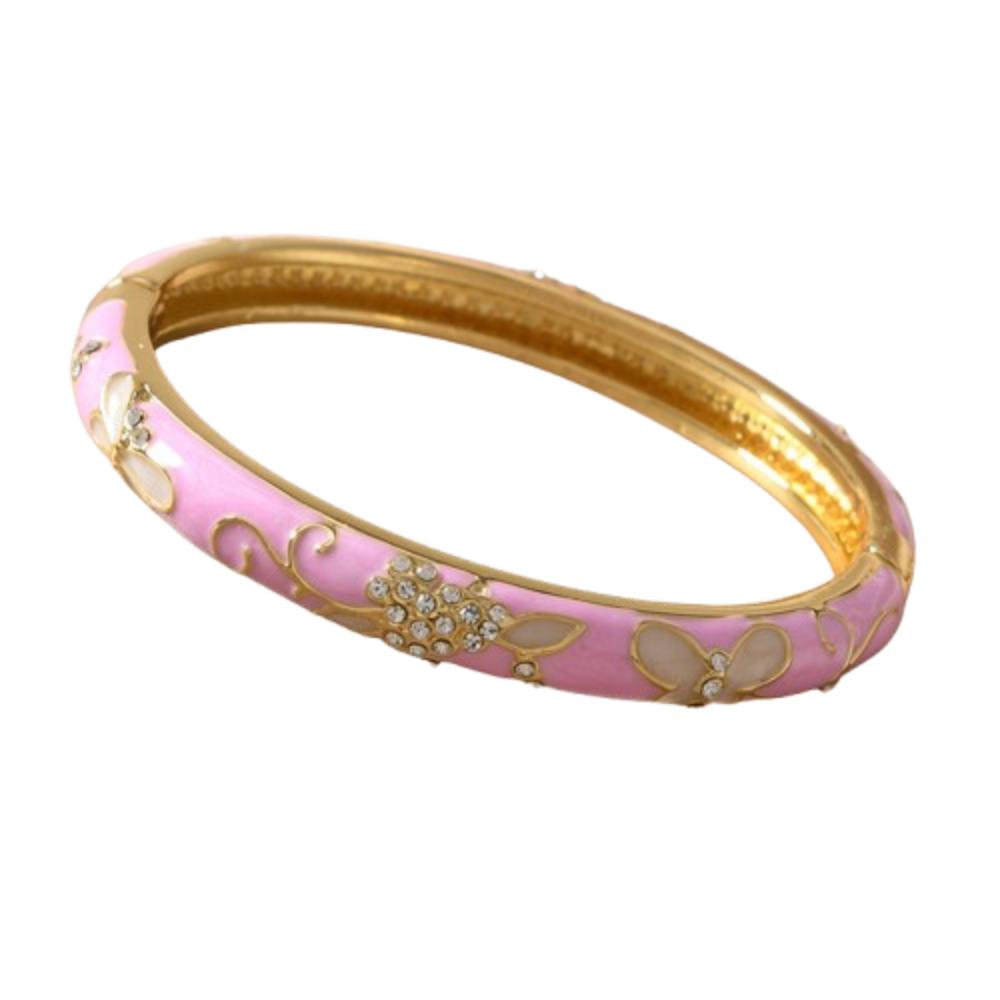 Traditional Hollow Out Flower Bangle Enamel Women's Hand Bracelet  Jewelry Gifts