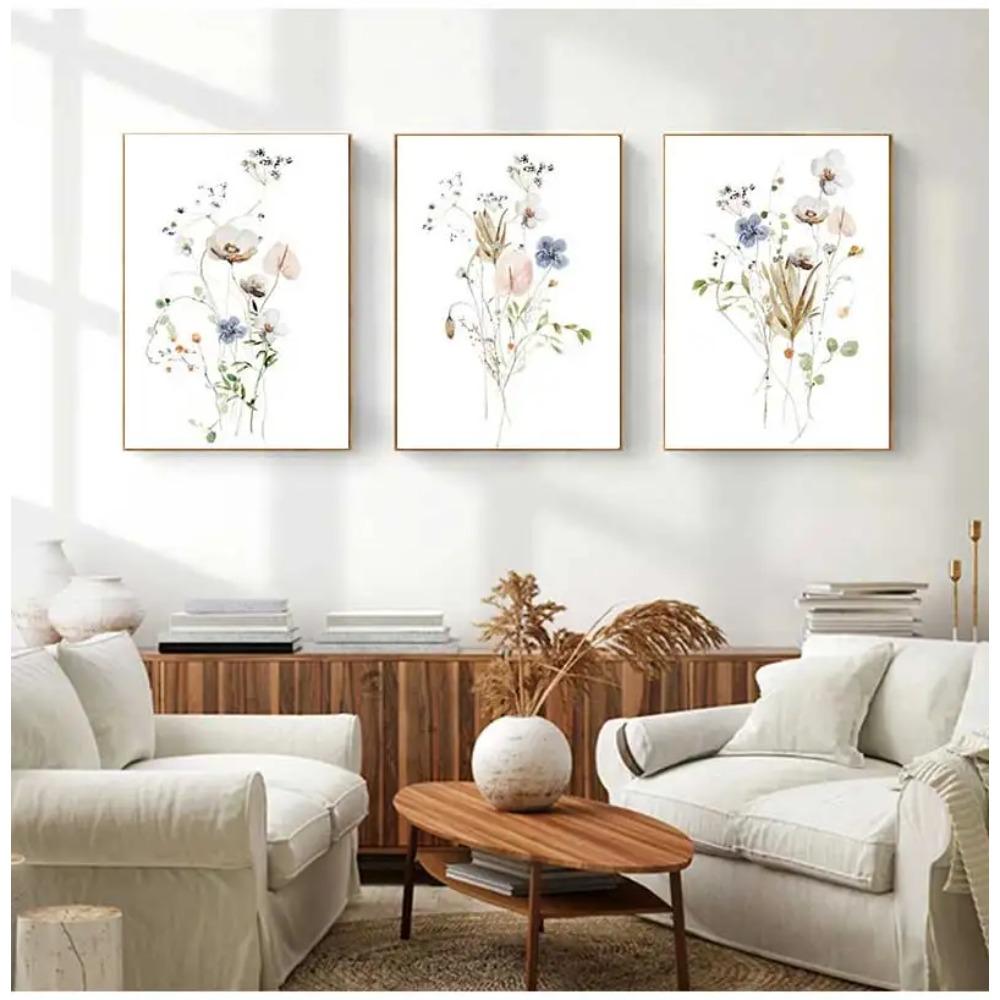 Watercolor Mix Flowers Leaves Botanical Posters Canvas Prints Painting Wall Art Picture for Living Room Interior Home Decoration