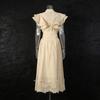 Retro Romantic Dress Set Women's Single-breasted Fly-sleeve Top + High-waist Slimming A-line Skirt