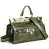 Women's Full-Grain Leather Handbag with Metal Clasp - Convertible Single Shoulder/Crossbody Bag for Oily Skin