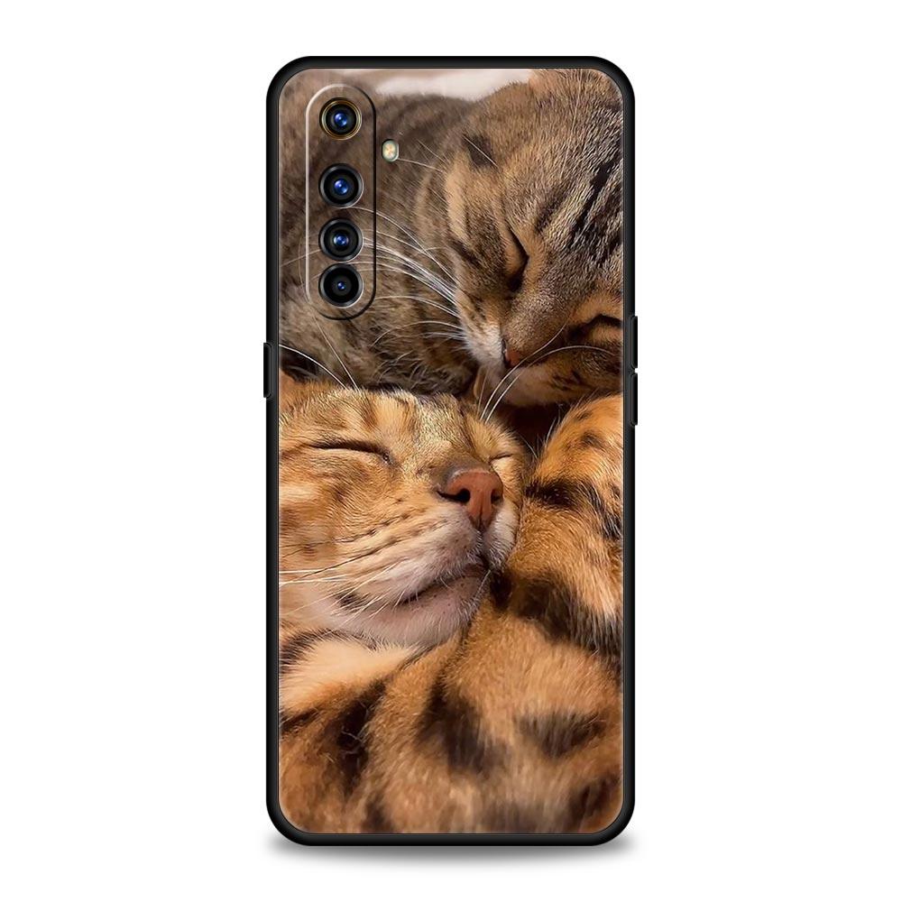 lovely sleep kitten Phone Case For Realme 12 11 10 9 8 5G 7 6 GT5 GT3 GT2 Pro Plus C21 C25 C35 For Realme GT Neo 2 3 3T 5 Cover